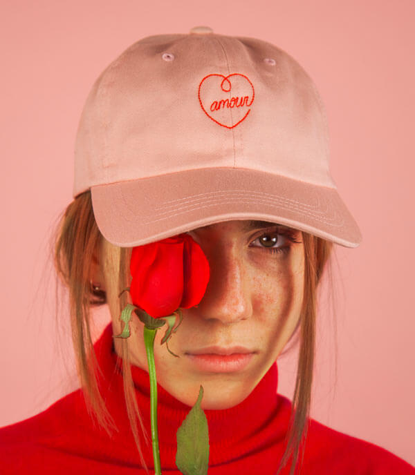 Dad Hat Amour pink red
